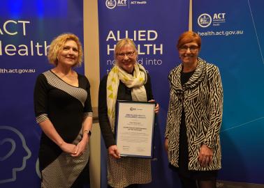 Picture of Carol McCrum and Ministers Emma Davidson and Rachel Stephen-Smith