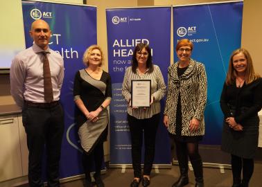 Picture of Melanie Montgomery and Dave Peffer and Ministers Emma Davidson and Rachel Stephen-Smith