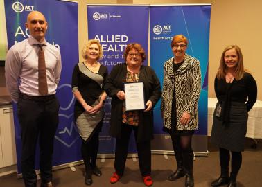 Picture of Alison McDonald and Dave Peffer and Ministers Emma Davidson and Rachel Stephen-Smith