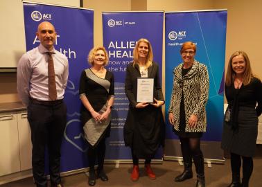 Picture of Jelena Puskarica and Dave Peffer and Ministers Emma Davidson and Rachel Stephen-Smith